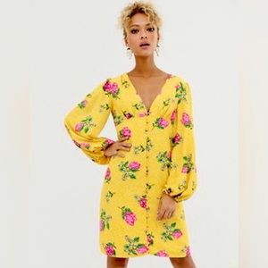 Never Fully Dressed button dress with blouson sleeves